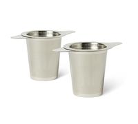 Amazon Basics Infusore per Tè Sfuso con Coperchio, Set di 2 Pezzi, in Acciaio Inox, Resistente alla Ruggine e Lavabile in Lavastoviglie