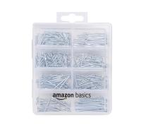 Amazon Basics kit di 550 chiodi assortiti - comprende chiodi per finitura, da carpentiere, chiodi comuni, senza testa e per appendere quadri