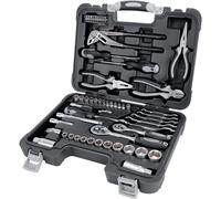 Amazon Basics - Kit di utensili manuali per la casa, riparazioni e meccanica, 65 pezzi, colore: Nero