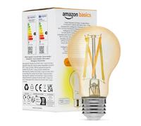 Amazon Basics - Lampadina Intelligente a Filamento LED A60, Luce Bianca Regolabile, Wi-Fi 2.4GHz, Compatibile Solo con Alexa, Confezione da 1 [Classe energetica E]