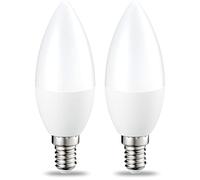 Amazon Basics Lampadina LED E14 a Candela, 6W, equivalenti a 40W, Luce Bianca Calda, Dimmerabile, confezioni da 2