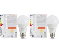 Amazon Basics Lampadina LED intelligente, dimmerabile, attacco E27, bianco caldo, 8W (60W Equivalent), compatibile solo con Alexa, 1 confezione (Confezione da 2)