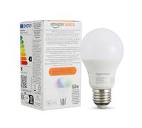 Amazon Basics Lampadina LED intelligente, multicolore, con attacco E27, 8W (equivalente a 60W), compatibile solo con Alexa, 1 confezione