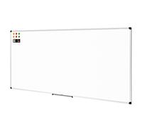 Amazon Basics - Lavagna Bianca Magnetica Cancellabile a Secco, con Vassoio Portapenne, Cornice in Alluminio, Bacheca Magnetica, Montaggio a Parete Adesivo, per Casa, Ufficio, Scuola, 240cm x 120cm