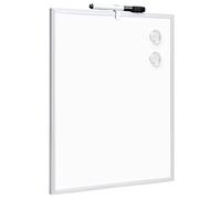 Amazon Basics - Lavagna Bianca Magnetica Cancellabile a Secco, Cornice in Alluminio, Bacheca Magnetica, Montaggio a Parete Adesivo, per Casa, Ufficio, Scuola, 28cm x 36cm