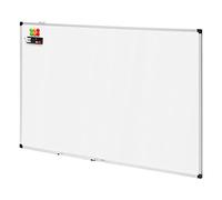 Amazon Basics Lavagna Bianca Magnetica con Cornice in Alluminio, Vaschetta Portapenne, 6 Magneti, 1 Cancellino, 2 Pennarelli per Ufficio/Casa, Montaggio a Parete, Cancellabile a Secco, 150cm x 100cm