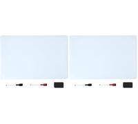 Amazon Basics Lavagna Magnetica Grande Bianca per Frigorifero, Cancellabile a Secco, 2 Pennarelli e 1 Cancellino, Planner Flessibile, Memo, Bacheca per Casa, Cucina, Ufficio, Scuola, 33cm x 50cm