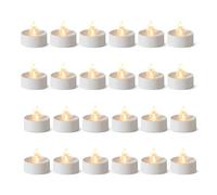Amazon Basics LED Flameless Tea Lights Battery Operated Candles with Batteries Included, Pack of 24, Dia. 3.65 cm x H 3.34 cm, White