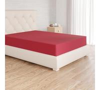 Amazon Basics Lenzuolo con angoli Matrimoniale, 160 x 200 x 30 cm, in 100% Microfibra con altezza da 30cm, Bordeaux