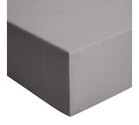 Amazon Basics Lenzuolo con angoli Matrimoniale, 200 x 200 cm, in 100% cotone jersey con altezza da 30cm, Grigio Scuro