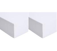 Amazon Basics Lenzuolo con Angoli Matrimoniale Cotone Jersey, con altezza da 30cm, 200 x 200 cm, Bianco (Confezione da 2)