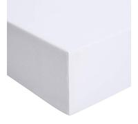 Amazon Basics Lenzuolo con Angoli Matrimoniale Cotone Jersey, con altezza da 30cm, 200 x 200 cm, Bianco