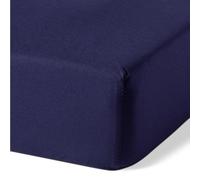 Amazon Basics Lenzuolo con angoli Matrimoniale grande in Cotone Biologico, 200 x 200 cm, Blu Navy