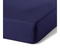 Amazon Basics Lenzuolo con angoli Matrimoniale in Cotone Biologico, 160 x 200 cm, Blu Navy