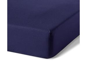 Amazon Basics Lenzuolo con angoli Matrimoniale in Cotone Biologico, 160 x 200 cm, Blu Navy