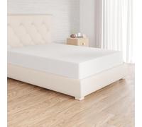 Amazon Basics Lenzuolo con angoli Singolo, 90 x 200 cm, in 100% cotone jersey con altezza da 30cm, Bianco