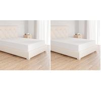 Amazon Basics Lenzuolo con angoli Singolo, 90 x 200 cm, in 100% cotone jersey con altezza da 30cm, Bianco (Confezione da 2)
