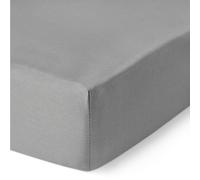 Amazon Basics Lenzuolo con Angoli Una Piazza e Mezza Cotone Raso 400 Fili, con altezza da 30cm, 140 x 200 cm, Grigio Scuro