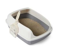 Amazon Basics, Lettiera per Gatti Alta, con Parte Superiore Aperta, Bianco/Grigio, 51x38x20cm