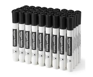 Amazon Basics Low-Odor Dry Erase Whiteboard Markers, Chisel Tip, Black, 36 Count