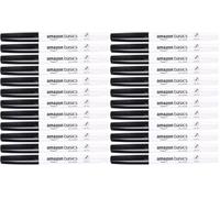 Amazon Basics Low Odor Ultra Fine Tip Dry Erase White Board Markers, Black, 12-Pack (Confezione da 2)