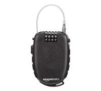 Amazon Basics Lucchetto a 4 cifre, AB-BL101, con cavo retrattile, Combinazione, confezione da 1, nero