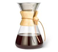 Amazon Basics Macchina da Caffè Pour Over, 1L in Vetro Borosilicato, Senza BPA, Filtro Riutilizzabile in Acciaio Inox