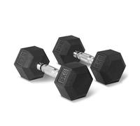 Amazon Basics manubri esagonali set con rivestimento in gomma, 5 kg, Nero