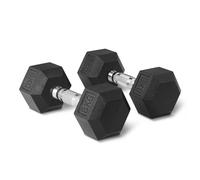 Amazon Basics manubri esagonali set con rivestimento in gomma, 8 kg, Nero