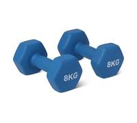Amazon Basics - manubri neoprene set con supporto, 8 kg, Acqua
