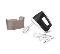 Amazon Basics Mixer manuale elettrico, 6 velocità e funzione turbo, custodia a scatto, 400 watt, Medio, Nero