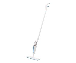 Amazon Basics Mocio Spray, 1 Mocio e 1 Panno in microfibra Riutilizzabile, Blu e Bianco