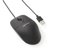 Amazon Basics Mouse ottico nero con USB e 3 pulsanti per Windows e Mac OS X