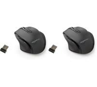 Amazon Basics Mouse wireless ergonomico - DPI regolabile - Nero (Confezione da 2)