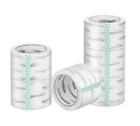 Amazon Basics Nastro da Imballaggio Largo 7,2cm, Compatibile con Dispenser da 7,6cm, Trasparente, Basso Odore, Ideale per Traslochi Stoccaggio Spedizioni e Sigillatura Scatole, 49,9m, Confezione da 6