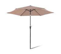 Amazon Basics - Ombrellone da Giardino, Sollevatore a manovella e Pulsante inclinabile, 274cm, Marrone Chiaro