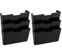 Amazon Basics Organizer a 3 ripiani da muro, conf. da 3, Formato per fogli A4, misure 33 x 38 cm, Nero (Confezione da 2)