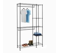 Amazon Basics Organizer da appendere in metallo, per armadio, con ripiani, Nero, 114 x 36 x 193 cm