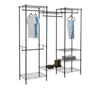 Amazon Basics Organizer da appendere in metallo, per armadio, con ripiani, Nero, 178 x 46 x 193 cm