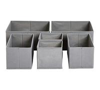 Amazon Basics Organizer in tessuto per cassetto, 6 unità, Grigio