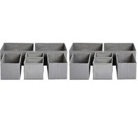 Amazon Basics Organizer in tessuto per cassetto, 6 unità, Grigio (Confezione da 2)
