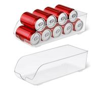 Amazon Basics Organizer per Alimenti e Bevande in Lattina per Frigorifero o Dispensa, Set di 2 Pezzi, Dispenser Automatico, Lati Trasparenti, Non Impilabile