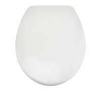 Amazon Basics Ovale Sedile WC in urea, resistente, con chiusura ammortizzata e sgancio rapido, dimensioni universali, 37 x 42.5 cm, Bianco