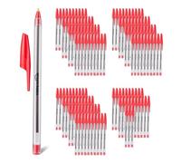 Amazon Basics - Penne a Sfera, Asciugatura Rapida, Ideali per Scuola e Ufficio, Punta Media (1,0mm), Rosso, Confezione da 144