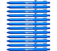 Amazon Basics - Penne a Sfera Retrattili, Impugnatura Morbida, Senza Sbavature, Ideali per Scuola e Ufficio, Blu, Confezione da 12