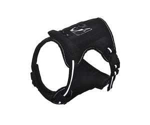 Amazon Basics Pettorina a gilet per cani regolabile, anti-trazione, con clip anteriore, nera, misura Medio
