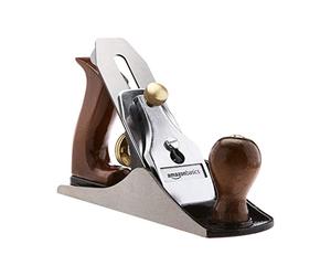 Amazon Basics Pialla manuale n. 4, universale e regolabile, con lama da 50.8 mm e impugnature in legno, per una lavorazione del legno di precisione, Marrone