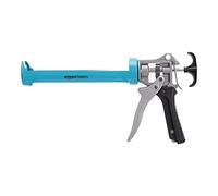 Amazon Basics Pistola sigillante per calafataggio, 310 ml, rapporto di spinta 12:1, manico in alluminio con grilletto di supporto in plastica, Blu, Grigio