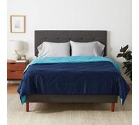 Amazon Basics Piumino reversibile in microfibra, 220 x 240 cm, blu navy/azzurro cielo