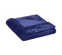 Amazon Basics Plaid da Divano, Coperta Plaid in Morbido e Soffice Pile, 127cm x 152cm, Blu Navy